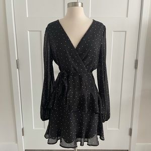 Hyfve Hyfve Hyfve Polka Dot Black & White Ruffles Dress Size M